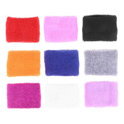 BIUDECO 9 Pack Kids Wristband Sports Wristband Cotton Quick Dry Basketball Wrist Guard Kids Fitness Elastic Comfortable Non-Slip