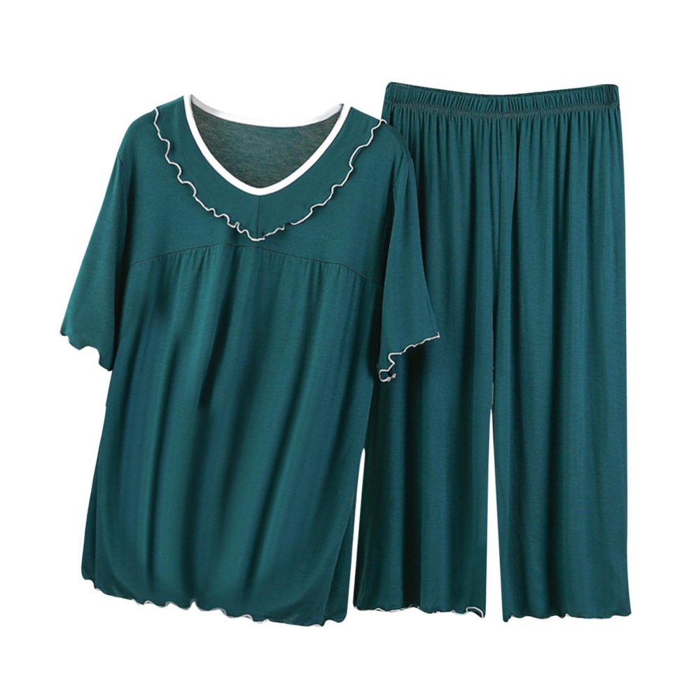 Women's 2 Piece Pajama Sets Sleepwear Short Sleeve V Neck Tops and Long Pants soft Loungewear Sets Pajama Lounge Sets