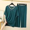 Women's 2 Piece Pajama Sets Sleepwear Short Sleeve V Neck Tops and Long Pants soft Loungewear Sets Pajama Lounge Sets view 2