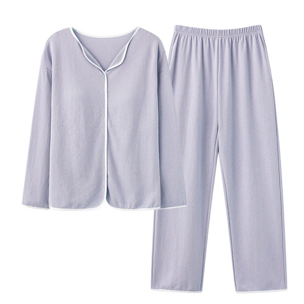 Generic Pajamas for Women Soft Sleepwear Set Long Sleeve Comfy Pjs Top Loose Pajamas Long Pants Loungewear 2 Piece Lounge Sets, 3X-Large, A02_purple
