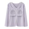 Generic Pajamas for Women Soft Sleepwear Set Long Sleeve Comfy Pjs Top Loose Pajamas Long Pants Loungewear 2 Piece Lounge Sets, 3X-Large, A02_purple view 2