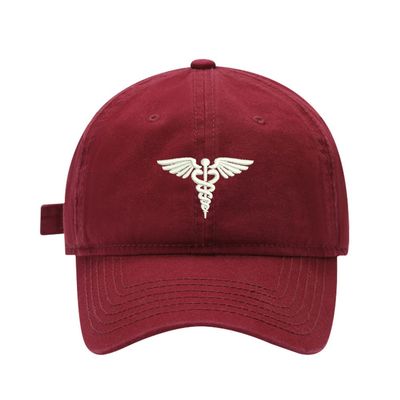 Mens Baseball Caps Medical Embroidered Washed Cotton Adjustable Outdoor Dad Hats for Men (7 1/2,Red)