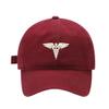 Mens Baseball Caps Medical Embroidered Washed Cotton Adjustable Outdoor Dad Hats for Men (7 1/2,Red) view 1