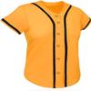 SPTEHW Womens Baseball Jersey Blank Button Down Softball Jersey Hip Hop Hipster Short Sleeve Sports Uniform (XL, Yellow) view 3