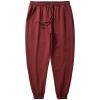 ANUFER Mens Loose Fit Cotton Tapered Sweatpants Plain Casual Trousers Red 5XL view 3
