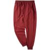 ANUFER Mens Loose Fit Cotton Tapered Sweatpants Plain Casual Trousers Red 5XL view 4