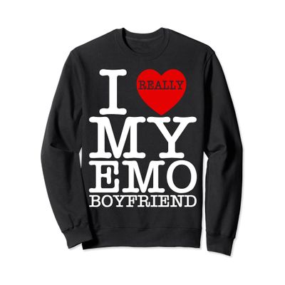 I Love My Emo Boyfriend BF I Heart Boyfriend Eboy Valentines Sweatshirt
