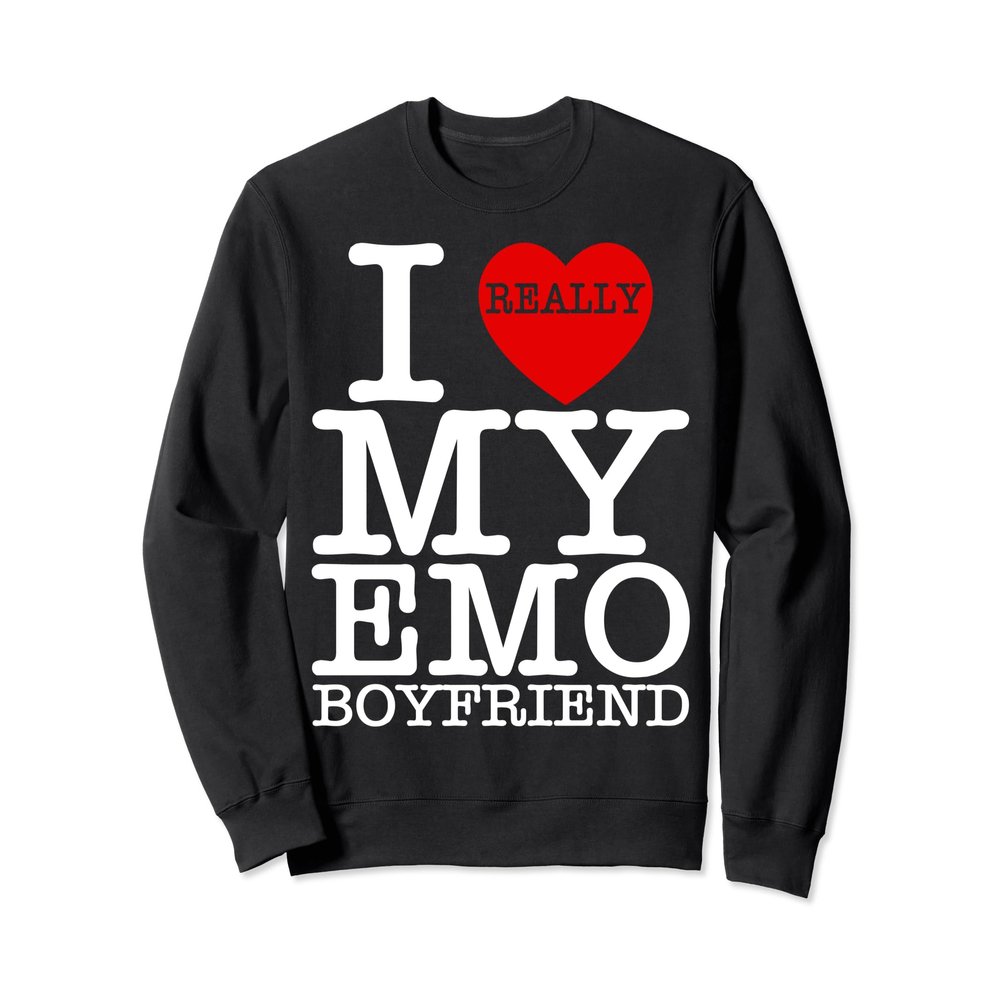 I Love My Emo Boyfriend BF I Heart Boyfriend Eboy Valentines Sweatshirt