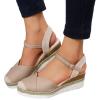 Orthopedic Sandals for Women,Espadrilles Sandals for Women Open Toe Ankle Strap Wedge Heels Sandals Dressy Summer Comfortable Platform Sandals Casual Walking Shoes Outdoor Slip on Beach Sandals view 3
