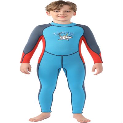 2 Pcs Boys Girls 2.5mm Long Sleeve Wetsuit Top Jacket with Neoprene Wetsuit Pant Set for Surfing Dive Snorkeling Water Sports