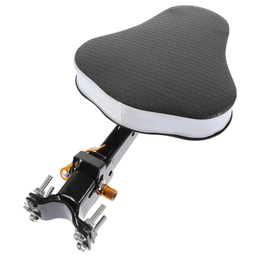 Gogogmee Fodable Boy Girl Bike Seat Preposed Front Mount Safety Seat for Boy Girl Durable and Breathable Design Pedals Easy Installation Black