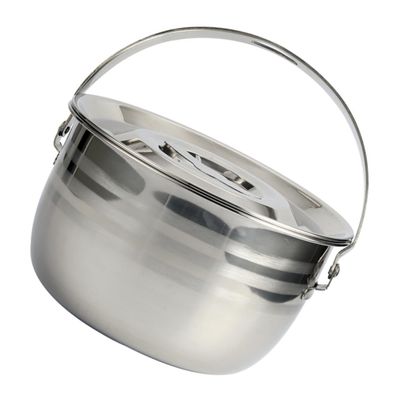 HAKIDZEL 1pc High Capacity Non-stick Camping Stew Pot Stainless Steel Cookware for Outdoor Cooking and Home Use for Soups and Stews