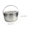 HAKIDZEL 1pc High Capacity Non-stick Camping Stew Pot Stainless Steel Cookware for Outdoor Cooking and Home Use for Soups and Stews view 2