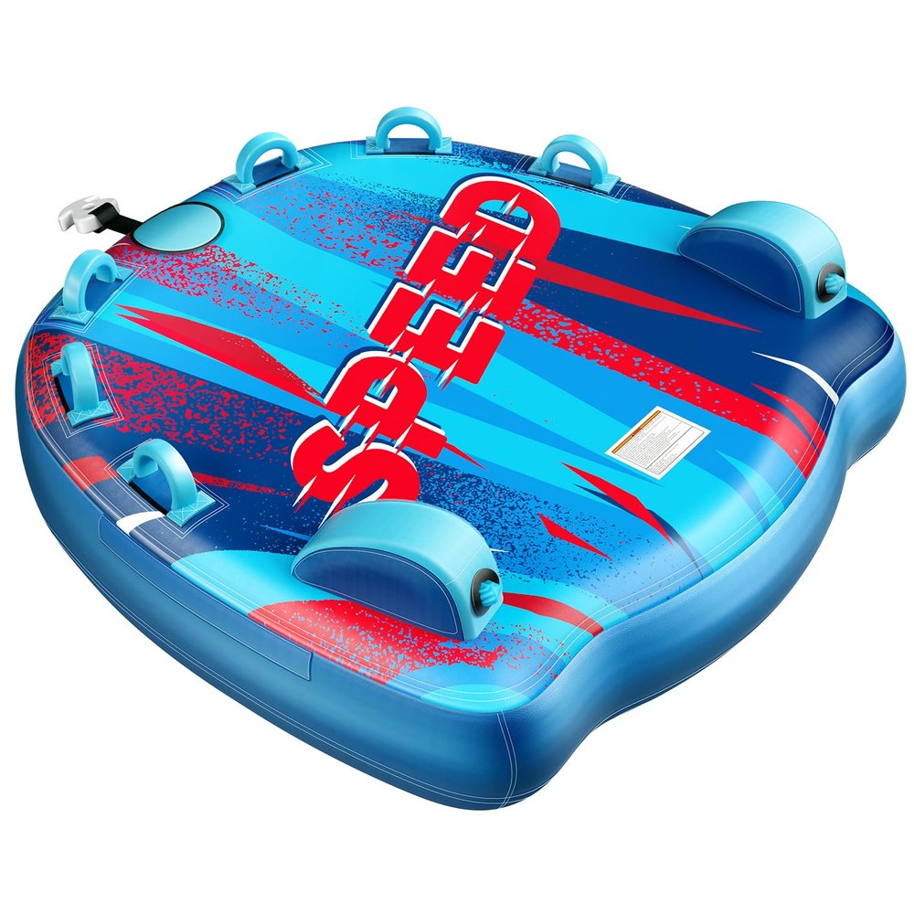 Sunrio 2025 Upgrade Towable Tubes for Boating 1-3 Riders Inflatable Water Sport Towable Tube for Boat Heavy Duty Nylon Cover with Zipper Bolster Fins Safety Air Valve Padded Handle
