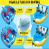 Sunrio 2025 Upgrade Towable Tubes for Boating 1-3 Riders Inflatable Water Sport Towable Tube for Boat Heavy Duty Nylon Cover with Zipper Bolster Fins Safety Air Valve Padded Handle view 4