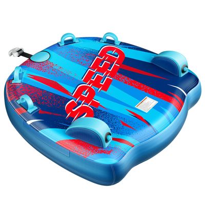 Sunrio 2025 Upgrade Towable Tubes for Boating 1-2 Riders Inflatable Water Sport Towable Tube for Boat Heavy Duty Nylon Cover with Zipper Bolster Fins Safety Air Valve Padded Handle