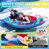 Sunrio 2025 Upgrade Towable Tubes for Boating 1-2 Riders Inflatable Water Sport Towable Tube for Boat Heavy Duty Nylon Cover with Zipper Bolster Fins Safety Air Valve Padded Handle view 3