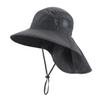 Home Prefer UPF50 Wide Brim Kids Sun Hat Neck Flap Boys Sun Protection Beach Hat Dark Grey Large view 1