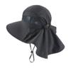Home Prefer UPF50 Wide Brim Kids Sun Hat Neck Flap Boys Sun Protection Beach Hat Dark Grey Large view 2