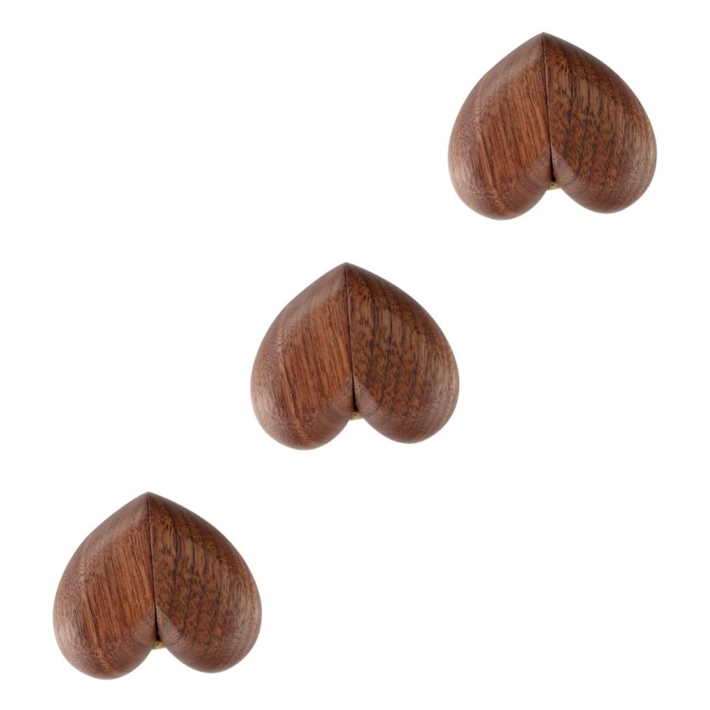 PACKOVE 3pcs Vintage Heart-shaped Storage Box Solid Jewelry Case for Weddings and Engagements Elegant Finger Holder Compact and Stylish Design
