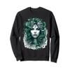 ancient greek mythology medusahead with snake hair green Sweatshirt view 1