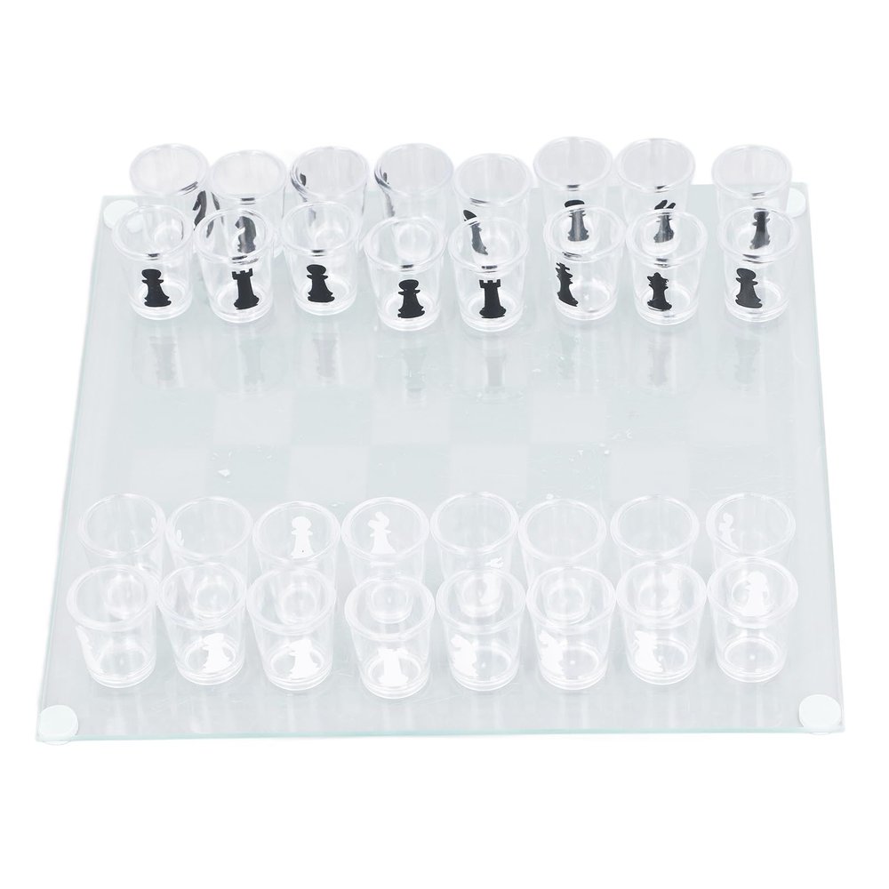 Odorkle Shot Glass Chess Set, Drinking Game Board with 32 Shot Glass Chess Pieces Chess Cup Game Set for Fun Parties and Travel, Odorkleno7chsvxry