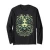 ancient greek mythology medusahead with snake hair green Long Sleeve T-Shirt view 1