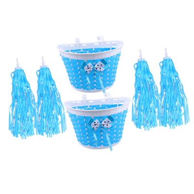 Gogogmee 4pcs Bike Streamers and Bicycle Basket Decorative Accessories for Boy Girl for Durable and Fun for Decorating Bicycles and Scooters Blue