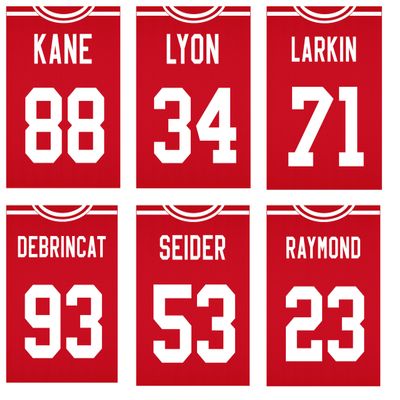 Tmo2 Detroit Red Wings Current Players Posters, NHL, Red Wings Wall Art, 6 Unframed (8x10) Prints: