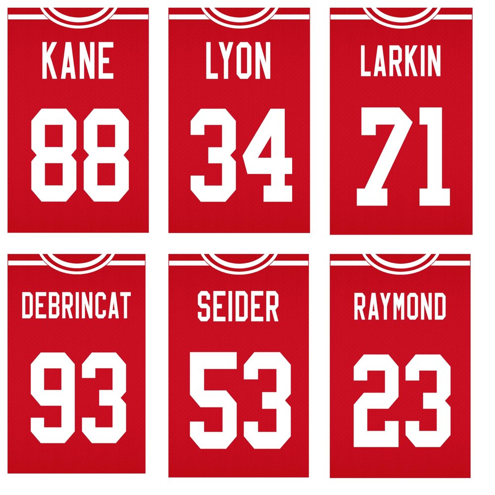 Tmo2 Detroit Red Wings Current Players Posters, NHL, Red Wings Wall Art, 6 Unframed (8x10) Prints: