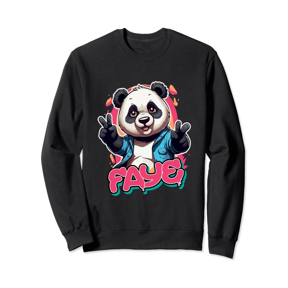 FAYE - Beautiful girl name with adorable Panda Sweatshirt