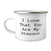 I Love That You Are My Stepson 12oz Camping Mug, Stepson Present From Father, Inspirational For Son view 1