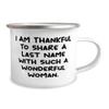 Special Mother-in-law 12oz Camping Mug, I Am Thankful To Share A Last Name With, Present For Mom, Brilliant Gifts From Daughter view 2