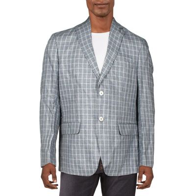 Lauren Ralph Lauren Mens Linen Plaid Sportcoat Blue 38R