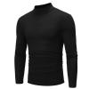 Mens T Shirt Long Sleeve Basic Mock Turtleneck Slim Fit Undershirt Pullover Casual Lightweight Thermal Pullover Tops Black, Small view 3