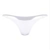 Hularka Women's Thong Bikini Bottoms Shiny Metallic High Waist T-Back Bathing Suits Bottoms White Medium view 1