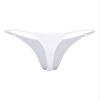 Hularka Women's Thong Bikini Bottoms Shiny Metallic High Waist T-Back Bathing Suits Bottoms White Medium view 2
