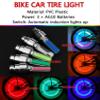 YUERWOVER 4 Pack LED Bike Wheel Stick Light Car Tire Valve Stem Cap Bicycle Motor Tyre Flash Light Reflector Accessories for Kids Men Women with 10 Extra Batteries(Blue) view 3