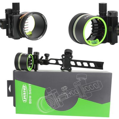 Precise Compound Bow Sight - 5-Pin Bow Sights for Compound Bows, 0.019" Pins CNC Aluminum, Anti-Glare Design for Right Hand Hunters Outdoor Hunting (Long Frame)