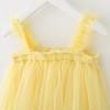 Baby Girls Tutu Dress Sleeveless Infant Toddler Sundress Tulle Bubble Layered Princess Birthday (Yellow, 4-5 Years) view 4