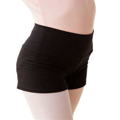 Daydance High Waist Cotton Black Ballet Shorts for Toddler Girls Dance, Volleyball, Gymnastic, Biking, Cheerleading, Team Sport