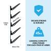 HIKULA 5 Board Surf Rack Wall Mount for Surfboard, Wakeboard, Snowboard Storage Adjustable Wall Hangers Boards Display, Black view 2