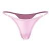 Oyolan Women's Metallic Shiny Low Rise G-String Thong Micro Panties Sexy Lingerie Underwear Pink Medium view 2