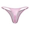 Oyolan Women's Metallic Shiny Low Rise G-String Thong Micro Panties Sexy Lingerie Underwear Pink Medium view 3
