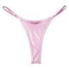 Oyolan Women's Metallic Shiny Low Rise G-String Thong Micro Panties Sexy Lingerie Underwear Pink Medium view 4