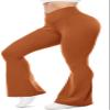 UEU Flare Leggings for Women V Crossover High Waisted Yoga Pants Tummy Control Bootcut Wide Leg, 31" Inseam, Rust Medium view 1