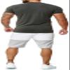 Mens Short Sets 2 Piece Outfits Summer Casual Muscle Gym Workout Athletic T Shirt Beach Vacation Outfits for Men (Y-dark Gray,XX-Large) view 2