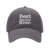 Baseball Cap Men Women Best Teacher Ever Embroidered Unisex Classic Adjustable Strapback Dad Hat (7 1/2,Grey) view 1