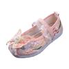 Ikevan Baby Girls Elegant Shoes Girls Flat Bottomed Embroidered Sandals Fashion Antique Children Children Embroidered Shoes (zc-Pink, 13.5 Little Child) view 1