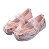 Ikevan Baby Girls Elegant Shoes Girls Flat Bottomed Embroidered Sandals Fashion Antique Children Children Embroidered Shoes (zc-Pink, 13.5 Little Child) view 3